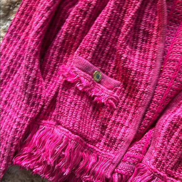 LILLY PULITZER Pink Palms Exotic Tweed NWT blazer knit sweater jacket coat - Picture 4 of 6